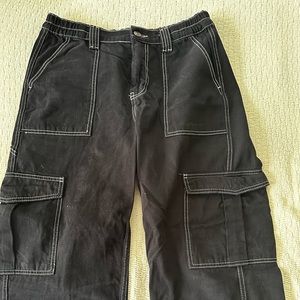 Black White stitched Urban Pants